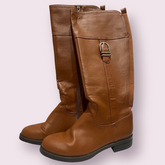 Liz Claiborne Camel Brown Roundup Riding Boots - Picture 1 of 8